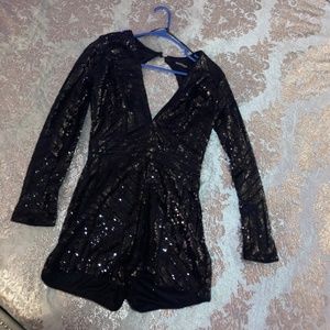Black, Sequin, one piece, jumpsuit
